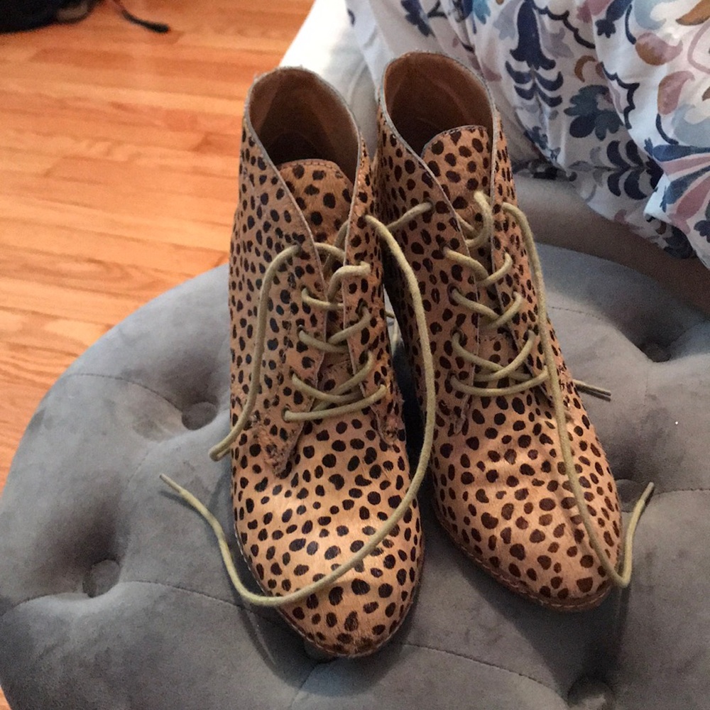 Calfskin Wedge Booties